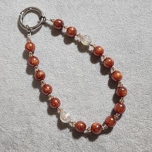 🔥Promotion🔥 Brown Beads Wristlet/ Phone Bracelet/ Bag Charm/ Keychain